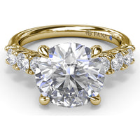 Seven-Stone Round Diamond Engagement Ring Setting with Openwork Gallery by Fana - 0.56 Carat Total Diamond Weight