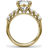 Seven-Stone Round Diamond Engagement Ring Setting with Openwork Gallery by Fana - 0.56 Carat Total Diamond Weight