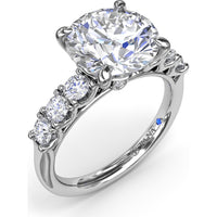 Seven-Stone Round Diamond Engagement Ring Setting with Openwork Gallery by Fana - 0.56 Carat Total Diamond Weight