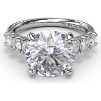 Seven-Stone Round Diamond Engagement Ring Setting with Openwork Gallery by Fana - 0.56 Carat Total Diamond Weight