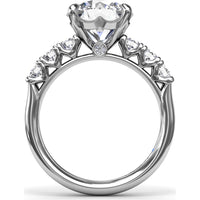 Seven-Stone Round Diamond Engagement Ring Setting with Openwork Gallery by Fana - 0.56 Carat Total Diamond Weight