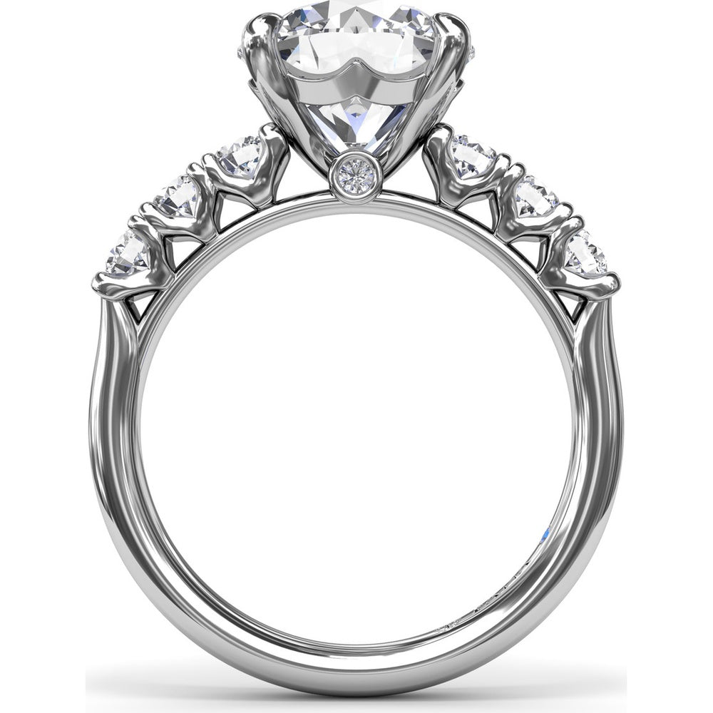 Seven-Stone Round Diamond Engagement Ring Setting with Openwork Gallery by Fana - 0.56 Carat Total Diamond Weight