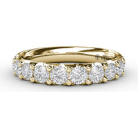 Shared-Prong Anniversary Band with Round Brilliant Diamonds by Fana - 1.05 Carat Total Diamond Weight