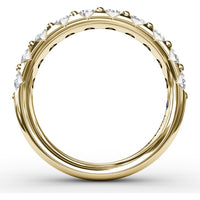 Shared-Prong Anniversary Band with Round Brilliant Diamonds by Fana - 1.05 Carat Total Diamond Weight