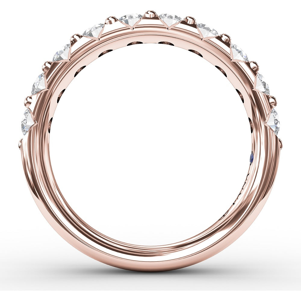 Shared-Prong Anniversary Band with Round Brilliant Diamonds by Fana - 1.05 Carat Total Diamond Weight