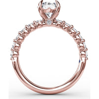 Shared-Prong Diamond Engagement Ring Setting with Round Diamond Band by Fana - 0.44 Carat Total Diamond Weight