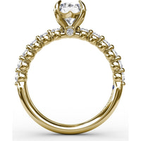 Shared-Prong Diamond Engagement Ring Setting with Round Diamond Band by Fana - 0.44 Carat Total Diamond Weight