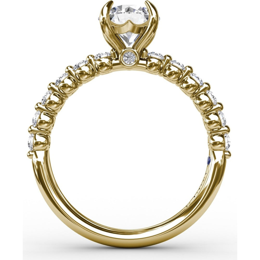 Shared-Prong Diamond Engagement Ring Setting with Round Diamond Band by Fana - 0.44 Carat Total Diamond Weight