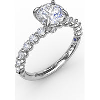 Shared-Prong Diamond Engagement Ring Setting with Round Diamond Band by Fana - 0.44 Carat Total Diamond Weight