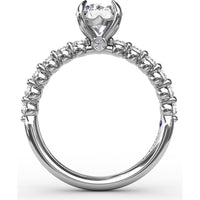 Shared-Prong Diamond Engagement Ring Setting with Round Diamond Band by Fana - 0.44 Carat Total Diamond Weight