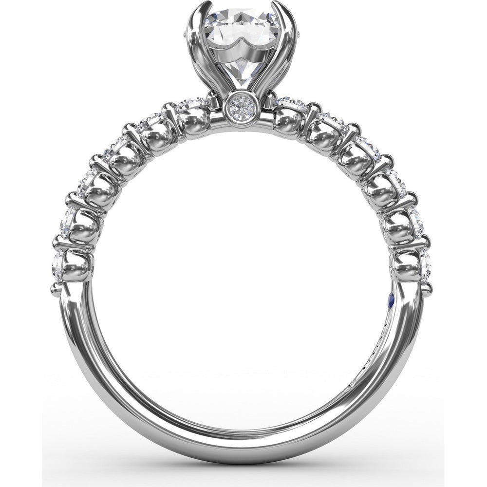 Shared-Prong Diamond Engagement Ring Setting with Round Diamond Band by Fana - 0.44 Carat Total Diamond Weight