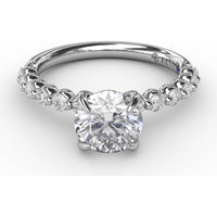Shared-Prong Diamond Engagement Ring Setting with Round Diamond Band by Fana - 0.44 Carat Total Diamond Weight