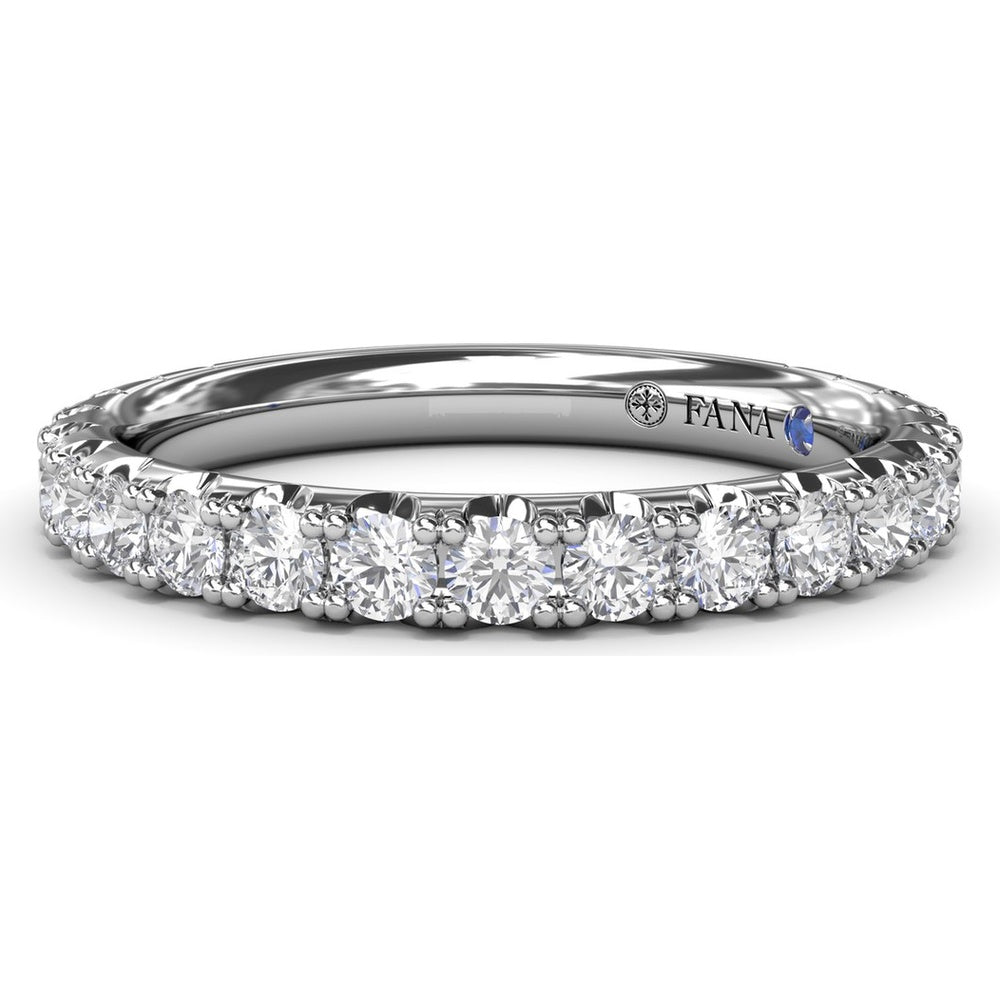 Shared-Prong Diamond Wedding Band with Round Brilliant Diamonds by Fana - 0.89 Carat Total Diamond Weight