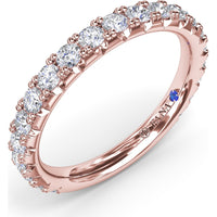 Shared-Prong Diamond Wedding Band with Round Brilliant Diamonds by Fana - 0.89 Carat Total Diamond Weight