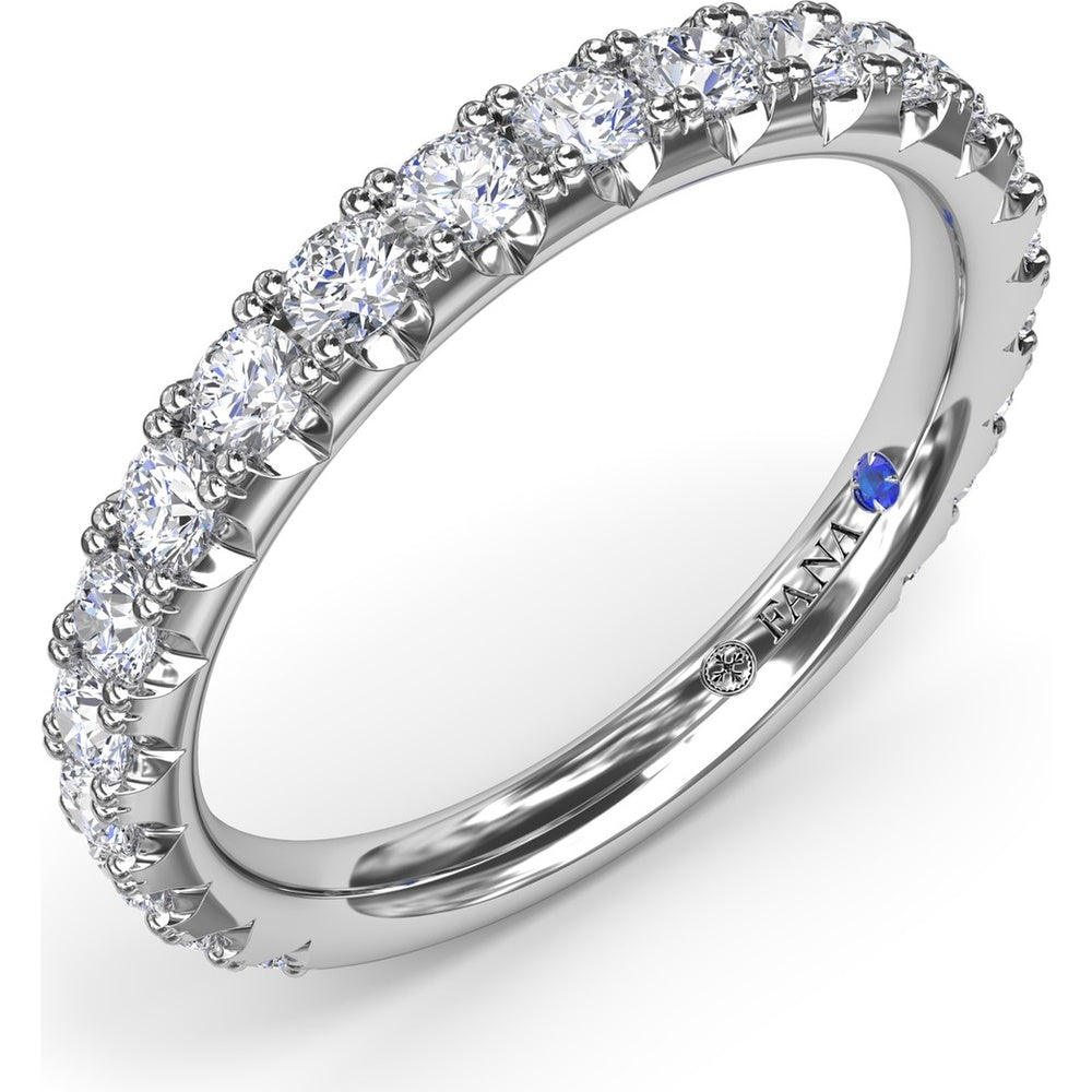 Shared-Prong Diamond Wedding Band with Round Brilliant Diamonds by Fana - 0.89 Carat Total Diamond Weight