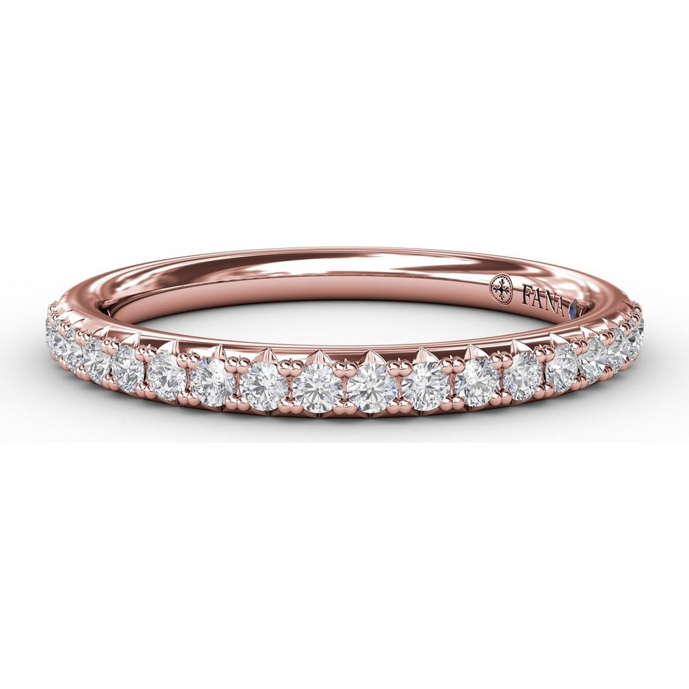 Shared-Prong Pavé Diamond Wedding Band with Round Brilliant Diamonds by Fana - 0.30 Carat Total Diamond Weight