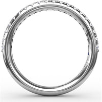 Shared-Prong Pavé Diamond Wedding Band with Round Brilliant Diamonds by Fana - 0.30 Carat Total Diamond Weight