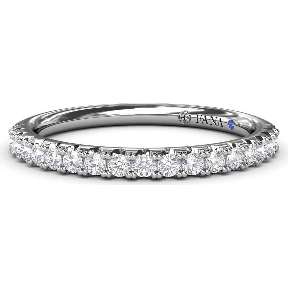 Shared-Prong Pavé Diamond Wedding Band with Round Brilliant Diamonds by Fana - 0.30 Carat Total Diamond Weight