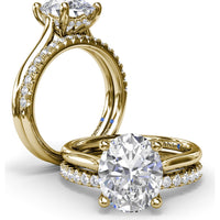 Shared-Prong Pavé Diamond Wedding Band with Round Brilliant Diamonds by Fana - 0.30 Carat Total Diamond Weight