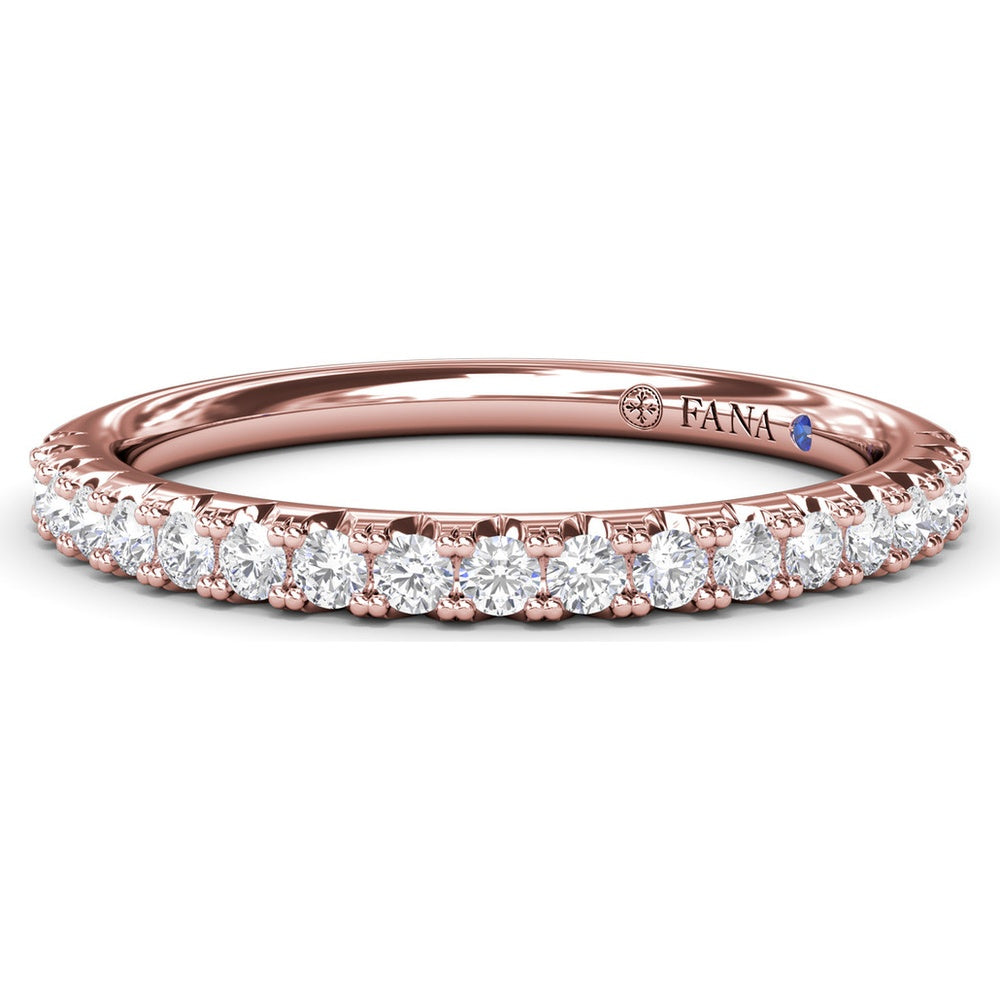 Shared-Prong Pavé Diamond Wedding Band with Round Brilliant Diamonds by Fana - 0.30 Carat Total Diamond Weight
