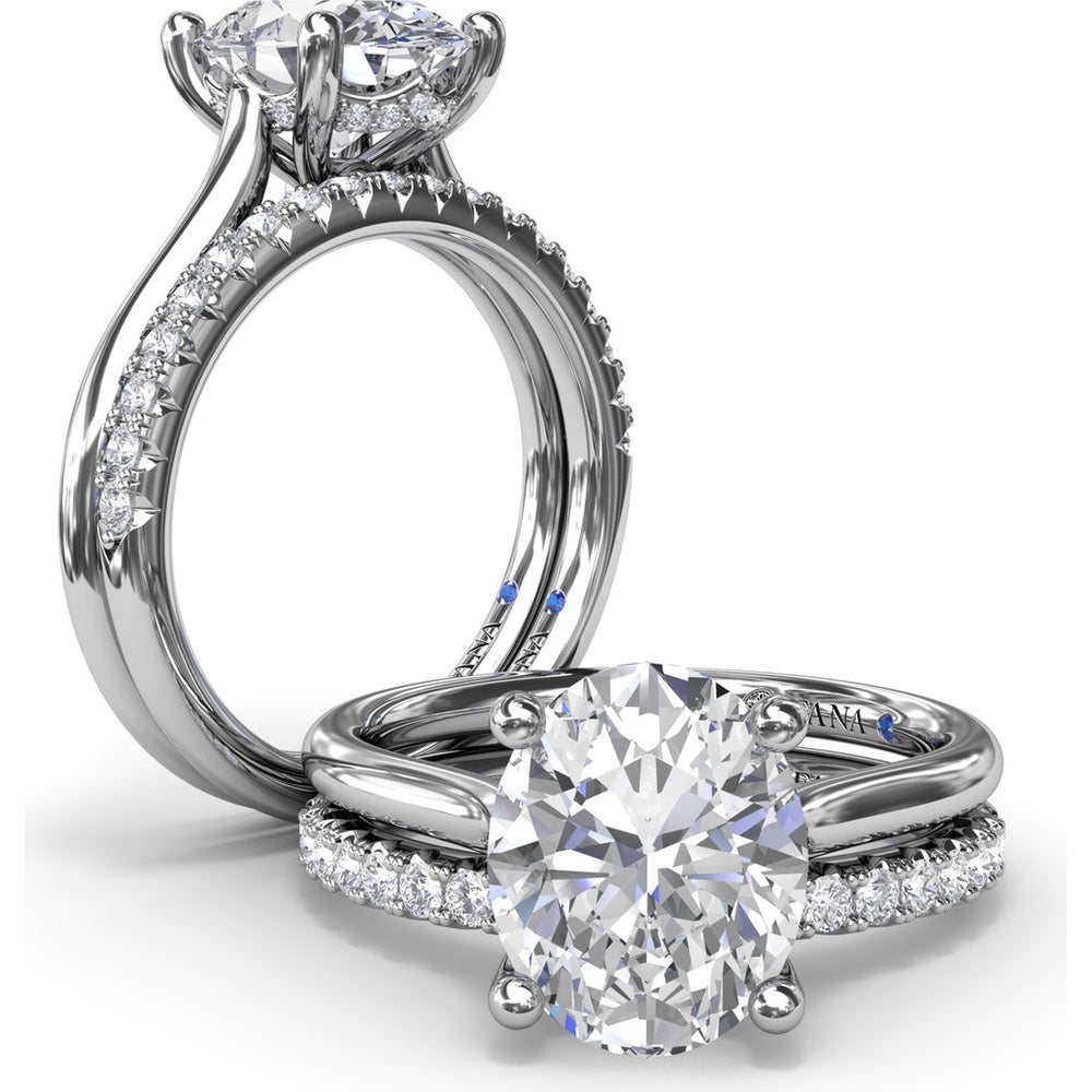 Shared-Prong Pavé Diamond Wedding Band with Round Brilliant Diamonds by Fana - 0.30 Carat Total Diamond Weight