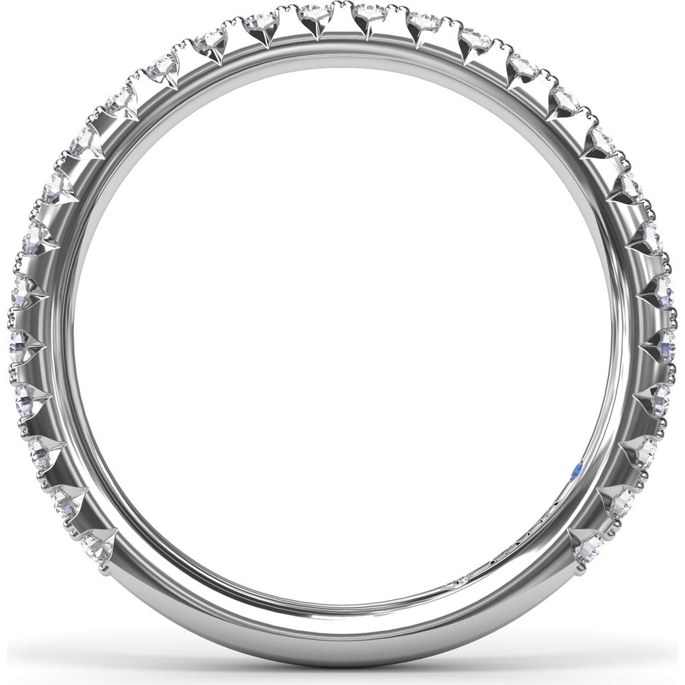 Shared-Prong Pavé Set Round Diamond Wedding Band by Fana - 0.43 Carat Total Diamond Weight
