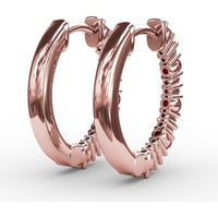 Shared-Prong Round Ruby and Diamond Hoop Earrings by Fana - 0.41 Carat Total Gemstone Weight