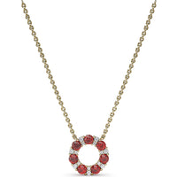 Shared-Prong Ruby and Diamond Circle Necklace by Fana - 1.23 Carat Total Gemstone Weight