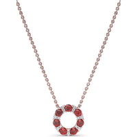 Shared-Prong Ruby and Diamond Circle Necklace by Fana - 1.23 Carat Total Gemstone Weight