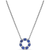 Shared-Prong Sapphire and Diamond Circle Necklace by Fana - 1.23 Carat Total Gemstone Weight