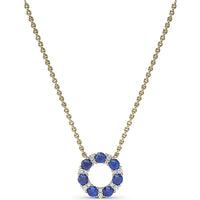 Shared-Prong Sapphire and Diamond Circle Necklace by Fana - 1.23 Carat Total Gemstone Weight