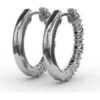 Shared-Prong Sapphire and Diamond Hoop Earrings by Fana - 0.41 Carat Total Gemstone Weight