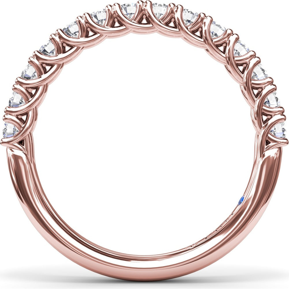 Shared-Prong Set Round Diamond Wedding Band by Fana - 0.45 Carat Total Diamond Weight