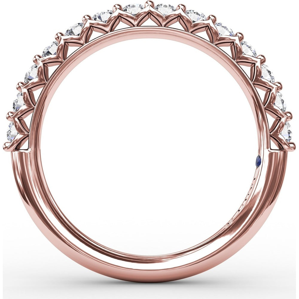 Shared-Prong Set Round Diamond Wedding Band by Fana - 0.63 Carat Total Diamond Weight