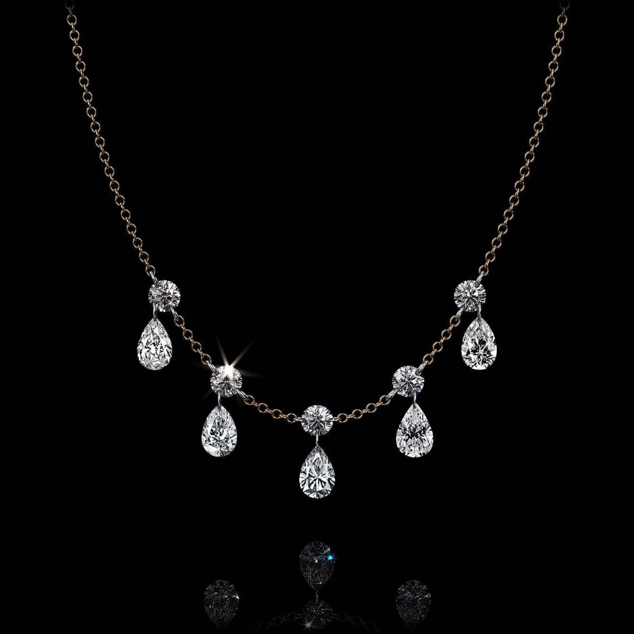 Aresa New York - Shelley No. 10 with Pear Necklaces - 18K Yellow Gold with 2.00 cts. of Diamonds
