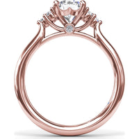 Side Cluster Engagement Ring Setting with Round Diamond Accents by Fana - 0.15 Carat Total Diamond Weight