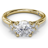 Side Cluster Engagement Ring Setting with Round Diamond Accents by Fana - 0.15 Carat Total Diamond Weight
