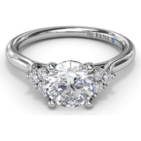 Side Cluster Engagement Ring Setting with Round Diamond Accents by Fana - 0.15 Carat Total Diamond Weight