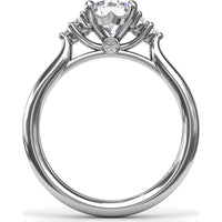 Side Cluster Engagement Ring Setting with Round Diamond Accents by Fana - 0.15 Carat Total Diamond Weight