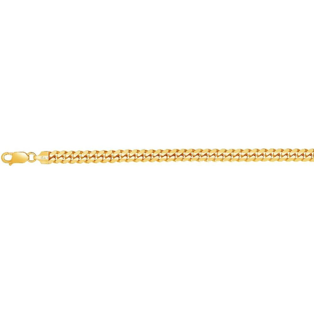 Silver 14K Yellow Gold Plated 6.3mm Miami Cuban Chain Bracelet - 8.5" by Orozza Fine Jewelry