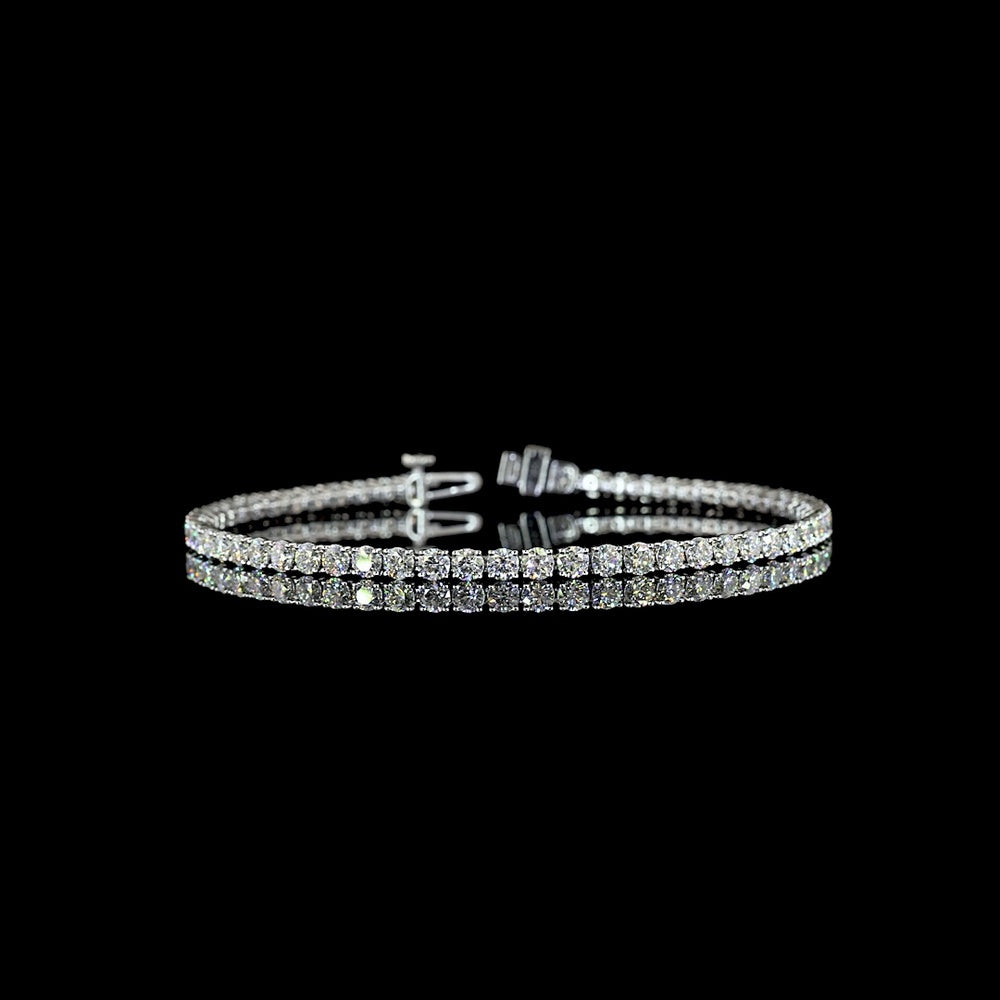 Silver 5.38 Carat Tennis Bracelet with 59 Prong Set Round Lab Grown Diamonds E-F Color VS1 Clarity - Covaloro Fine Jewelry