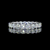 Silver Eternity Band with 2.01 Carat Total Weight Round Lab Grown Diamonds in Prong Setting - E-F Color VS1 Clarity - Covaloro Fine Jewelry