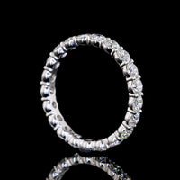 Silver Eternity Band with 2.01 Carat Total Weight Round Lab Grown Diamonds in Prong Setting - E-F Color VS1 Clarity - Covaloro Fine Jewelry