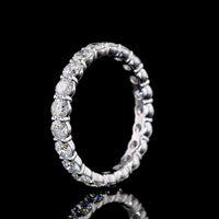 Silver Eternity Band with 2.01 Carat Total Weight Round Lab Grown Diamonds in Prong Setting - E-F Color VS1 Clarity - Covaloro Fine Jewelry