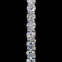 Silver Medium Hoop Earrings with 2.99 Carat Total Weight Prong-Set Round Brilliant Cut Lab Diamonds - E-F Color, VS1 Clarity - Covaloro Fine Jewelry