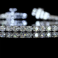 Silver Tennis Bracelet with 2.77 Carat Round Brilliant Cut Lab Diamonds - E-F Color, VS1 Clarity, Prong Set - 78 Stones - Covaloro Fine Jewelry