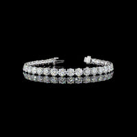 Silver Tennis Bracelet with 32 Round Lab Grown Diamonds - 16.09 Carat Total Weight, E-F Color VS1 Clarity - Covaloro Fine Jewelry
