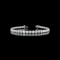 Silver Tennis Bracelet with 39 Round Brilliant Cut Lab Grown Diamonds - 9.86 Carat Total Diamond Weight, E-F Color VS2 Clarity - Covaloro Fine Jewelry