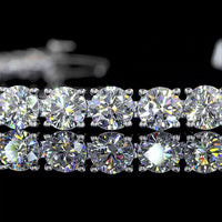 Silver Tennis Bracelet with 39 Round Brilliant Cut Lab Grown Diamonds - 9.86 Carat Total Diamond Weight, E-F Color VS2 Clarity - Covaloro Fine Jewelry
