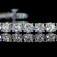 Silver Tennis Bracelet with 42 Round Brilliant Cut Lab Diamonds - 8.30 Carat Total Diamond Weight, E-F Color VS2 Clarity - Covaloro Fine Jewelry